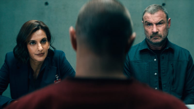 Poorna Jagannathan, Liev Schreiber and Stephen Graham in "Nocturne."