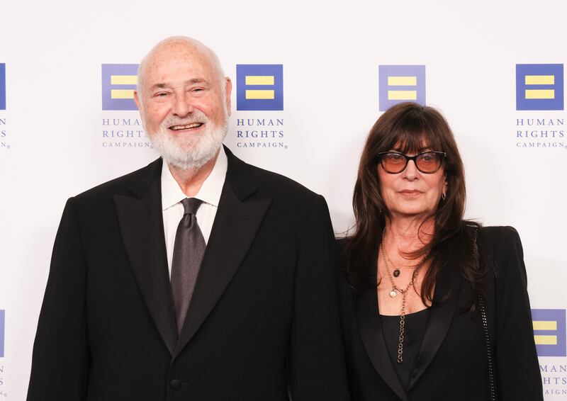 LOS ANGELES, CALIFORNIA - MARCH 22: (L-R) Rob Reiner and Michele Singer Reiner attend the Human Rights Campaign's 2025 Los Angeles Dinner honoring Ashley Park and Hannah Einbinder at Fairmont Century Plaza on March 22, 2025 in Los Angeles, California. (Photo by Rodin Eckenroth/WireImage)