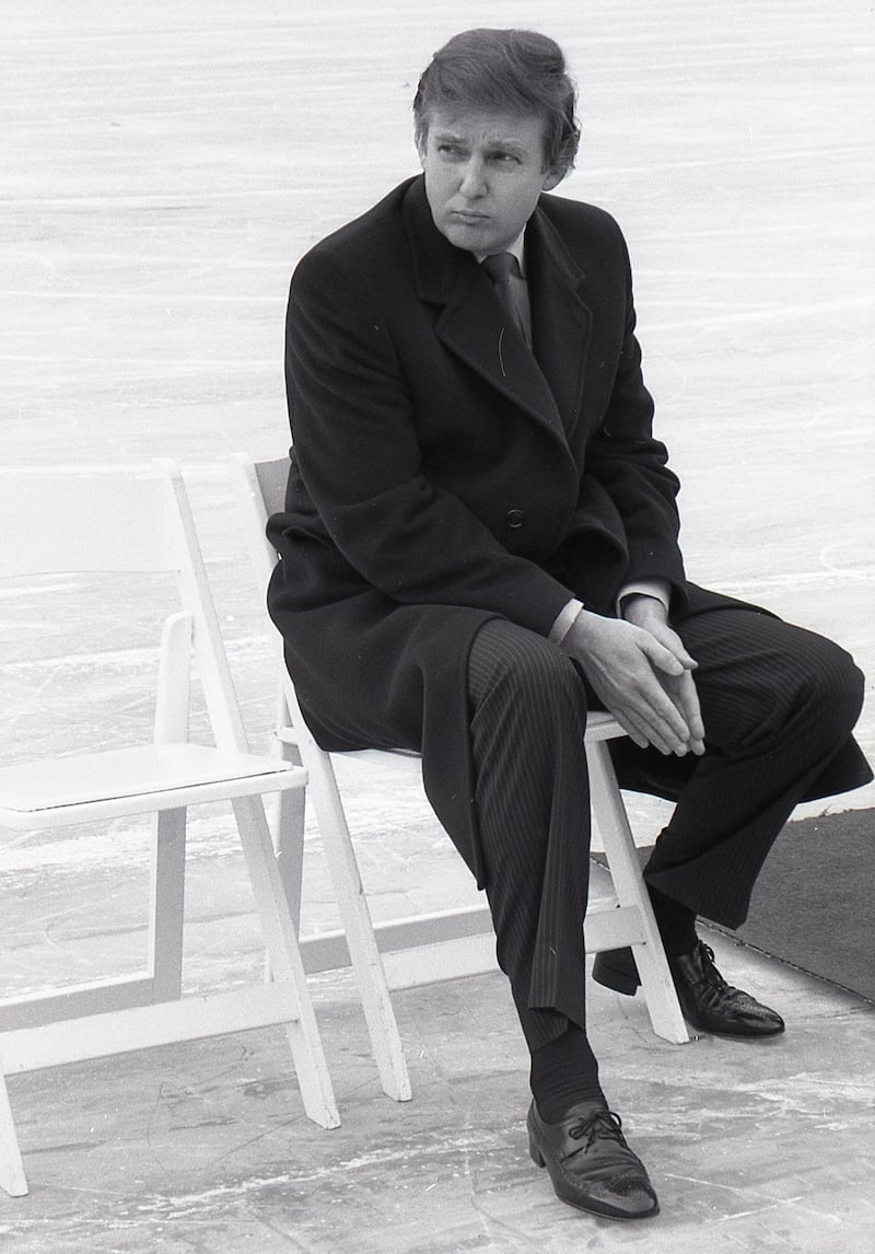 Donald Trump attends the opening of the restored Wollman Rink in Central park in November 1987.