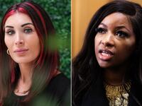 Laura Loomer, Jasmine Crockett split image