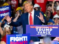 Donald Trump speaks at a rally in Pennsylvania.