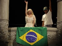 RIO DE JANEIRO, BRAZIL - MAY 3: Lady Gaga performs at Copacabana Beach on May 3, 2025 in Rio de Janeiro, Brazil. (Photo by Kevin Mazur/WireImage for Live Nation)