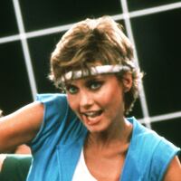 Olivia Newton-John performing in the music video for her single, 'Physical', 1981.