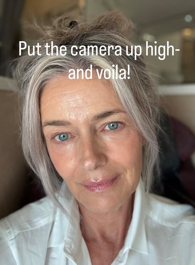 Paulina Porizkova said that simply moving the camera up creates an angle that makes her jawline look sharper.