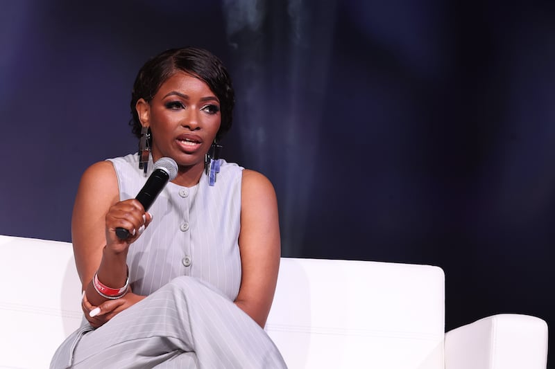 Jasmine Crockett speaks onstage during the 2025 ESSENCE Festival of Culture presented by Coca-Cola at Ernest N. Morial Convention Center on July 04, 2025 in New Orleans, Louisiana.