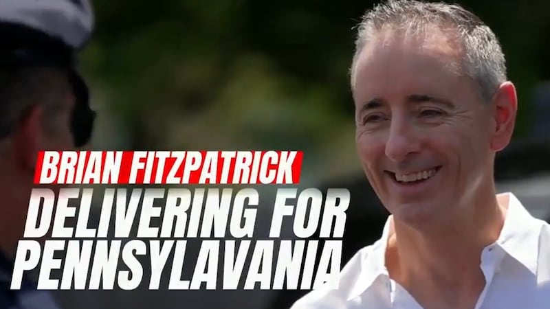 An ad for U.S. Rep. Brian Fitzpatrick, wherein the word "Pennsylvania" is misspelled "Pennsylavania."