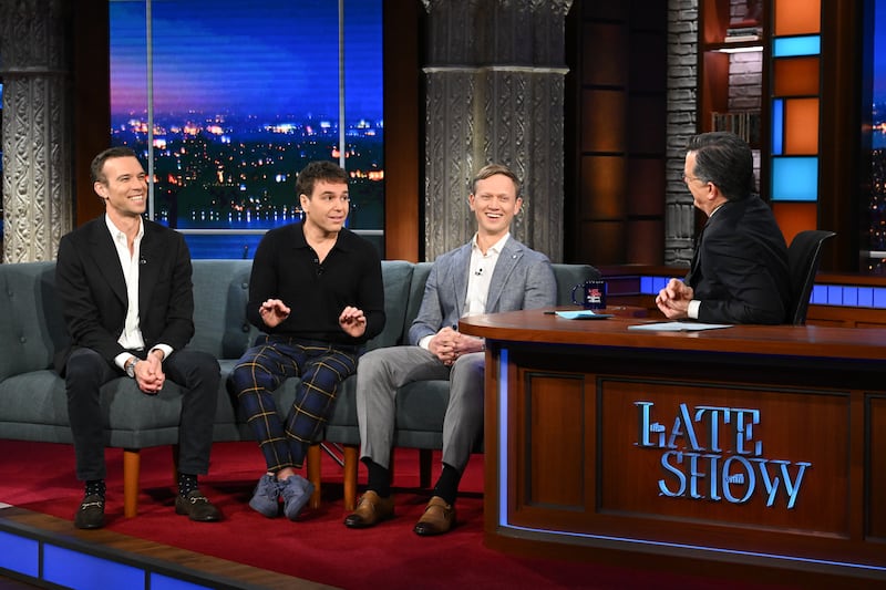 Jon Favreau, Jon Lovett, and Tommy Vietor have regularly appeared on “The Late Show With Stephen Colbert,” which Paramount canceled earlier this year.