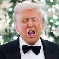 President Donald Trump speaks at the State Department Kennedy Center Honors medal presentation dinner at the U.S. Department of State on December 06, 2025 in Washington, DC.