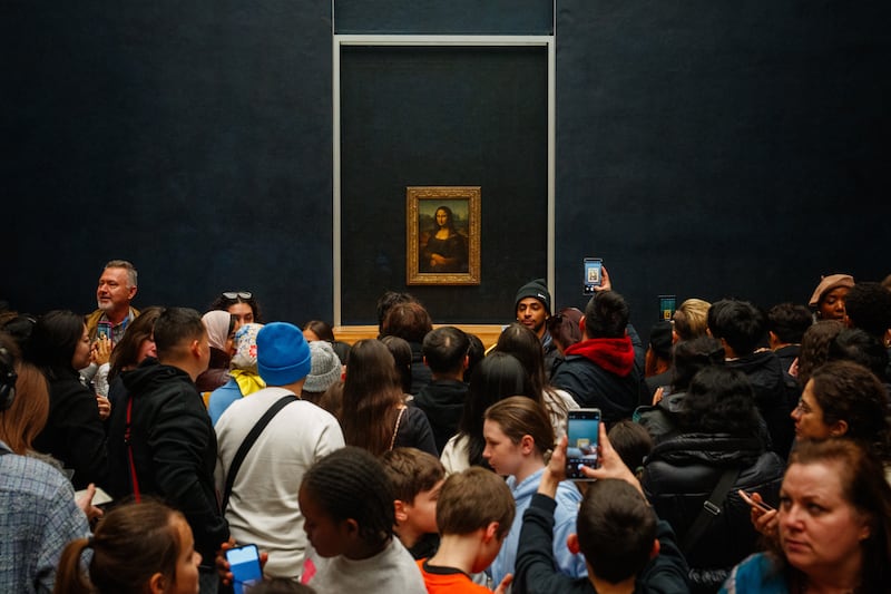 The Mona Lisa by Italian artist Leonardo Da Vinci is on view at the Louvre Museum in Paris on January 23, 2025.
