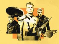 A photo illustration featuring Anson Mount as Captain Pike in Star Trek: Strange New Worlds