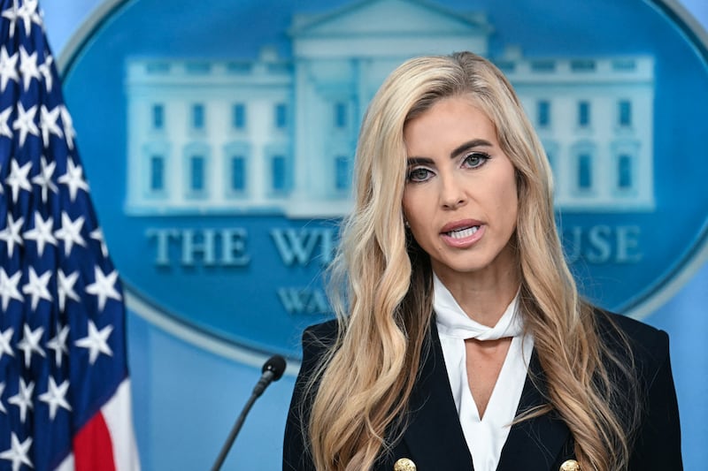 Katie Zacharia during her one-and-only press briefing as White House Press Secretary on October 13, 2026.