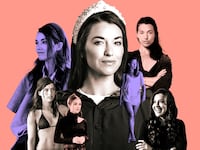 A photo illustration of Parvati Shallow in 'The Traitors' and 'Survivor'