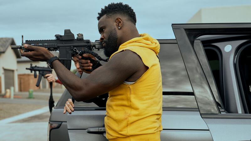 A photo including Eugene Kim as Paul Yung, Terrence Terrell as Trunk in Obliterated on Netflix