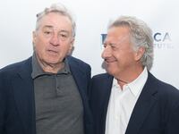Robert De Niro and Dustin Hoffman at screening.