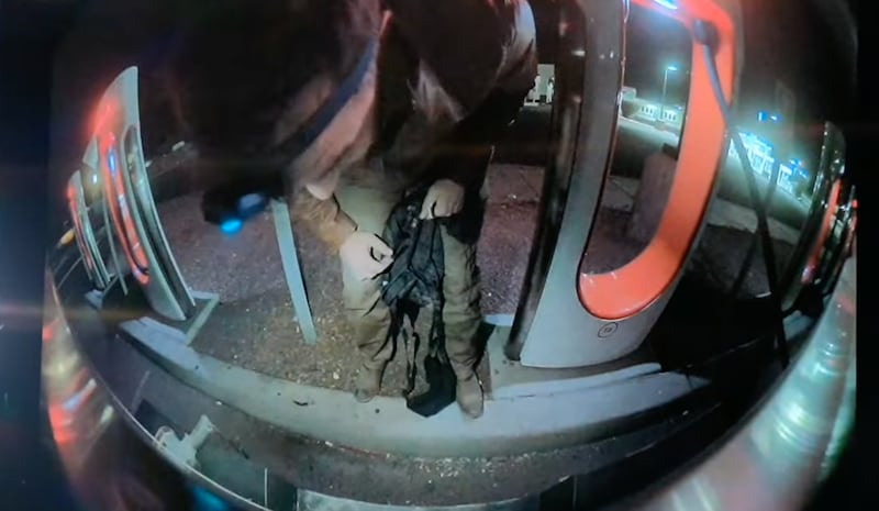 Matthew Livelsberger while charging his rented Cybertruck.