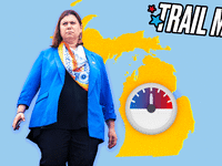 An animated GIF of Rep. Elissa Slotkin and Michigan map.
