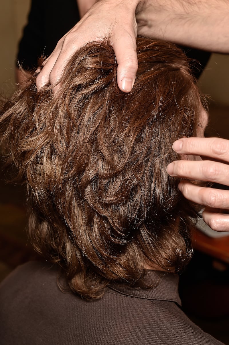 MILAN, ITALY - JANUARY 15: A model, hair detail, is seen backstage ahead of the Ports 1961 show during Milan Men's Fashion Week Fall/Winter 2016/17 on January 15, 2016 in Milan, Italy. (Photo by Matteo Valle/Getty Images)