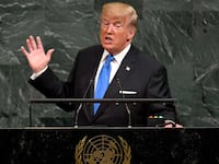 US President Donald Trump addresses the 72nd Annual UN General Assembly in New York on September 19, 2017.