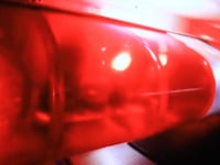 Flashing red lights.