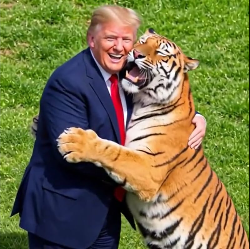 Trump posted another AI image on Tuesday night.