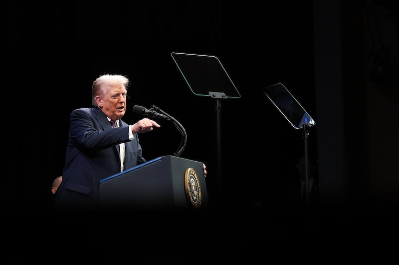 President Donald Trump speaks at the Museum of the Bible on September 8, 2025 in Washington, D.C.