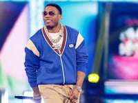 Nelly performing at the 2023 BET Hip Hop Awards.