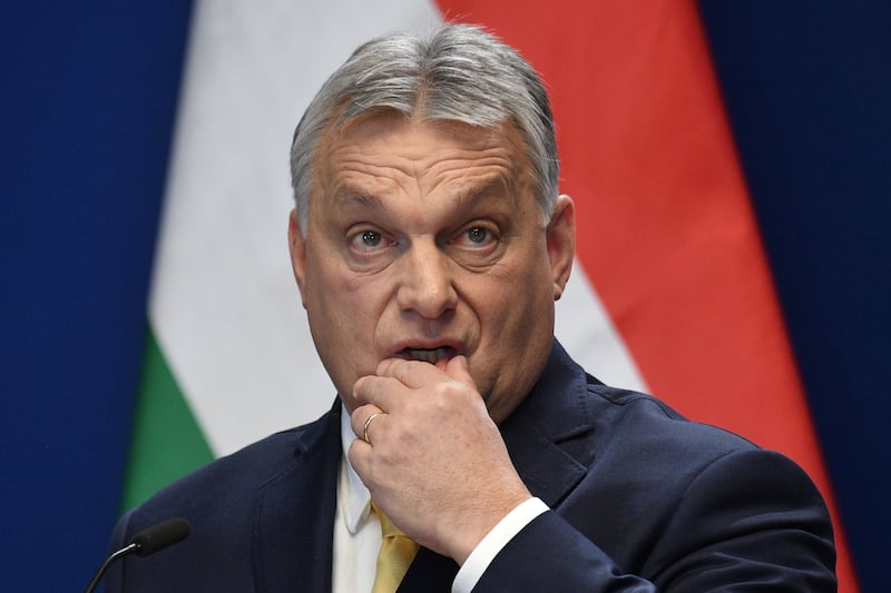A photo including Hungarian Prime Minister Viktor Orban in Budapest.