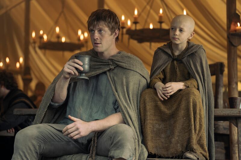 Peter Claffey and Dexter Sol Ansell in A Knight of the Seven Kingdoms.