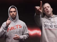 Ben Shapiro and Tom MacDonald appear in a rap video.