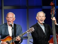 Tom Smothers (L) and Dick Smothers perform at the 24th Annual Television Critics Association Awards in Beverly Hills July 19, 2008
