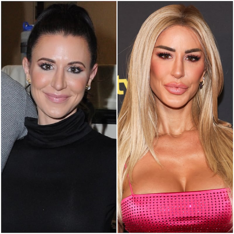 Shekinah Güven has undergone multiple plastic surgeries. Pictured here in February 2017 and in October 2024.