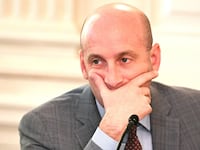 White House Deputy Chief of Staff Stephen Miller attends a roundtable about Antifa