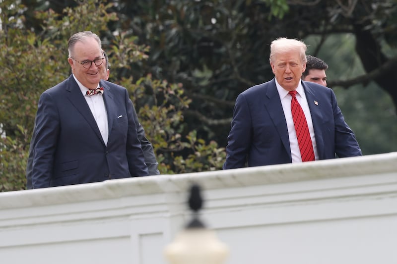Trump has undertaken several renovation projects at the White House to include the construction of a concrete patio at the Rose Garden. (Photo by Win McNamee/Getty Images)