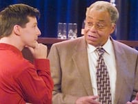 A photo of Sean Hayes and James Earl Jones on Will & Grace