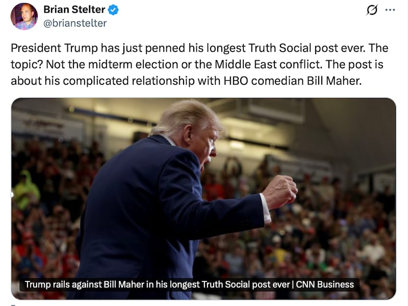 Brian Stelter calls out Trump's personal best post.