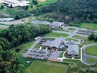 Aerial view of W.E.B. Du Bois Regional Middle School in Massachusetts.