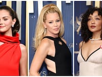 Selena Gomez, Elizabeth Banks, and Ruth Negga at the 2025 Primetime Emmy Awards.