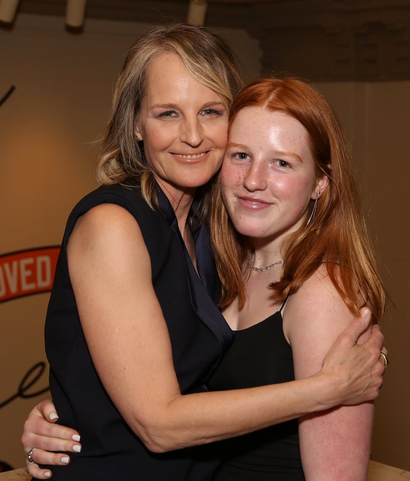 Helen Hunt and daughter Makena Lei Gordon Carnahan at the afterparty of "Working—A Musical" in New York City in 2019.