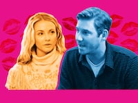 A photo illustration of Taylor and Austen in Southern Charm.