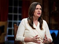 Sarah Huckabee Sanders, governor of Arkansas, speaks while delivering the Republican response to President Biden's State of the Union address.