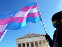 Trans flag flown in front of the US Supreme Court