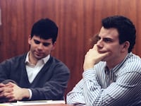 Erik Menendez (R) and brother Lyle