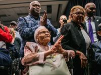 Survivors Lessie Benningfield Randle and Viola Fletcher in Tulsa, Oklahoma.