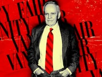 A photo illustration of Cormac McCarthy and the Vanity Fair logo.