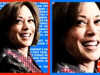 Photo illustration of Kamala Harris