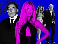 Paolo Zampolli, Donald Trump, Melania Trump, Victoria Drake photo illustration