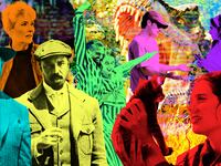 A photo illustration of Sorry, Baby. Sinners. Down Cemetery Road. Jurassic Park Rebirth. Dancing With the Stars. I Love LA.