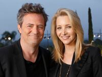 Matthew Perry and Lisa Kudrow photographed at Hollywood Game Night