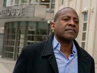Carlos Watson outside a Brooklyn courthouse.