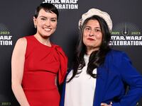 Daisy Ridley and Sharmeen Obaid-Chinoy at "Star Wars Celebration"